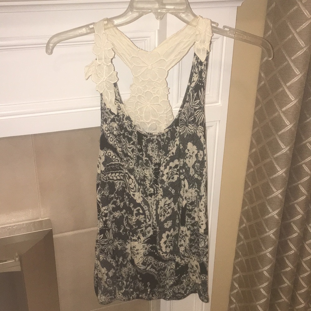 Floral racer back tank top